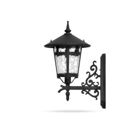 چراغ LED حیاطی دیواری شب تاب مدل آبنوس با شاخه رز سربالا