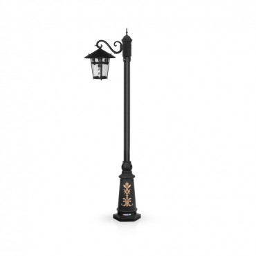 چراغ پارکی شب تاب مدل آبنوس با شاخه سناتور سرازیر و پایه ارغوان
