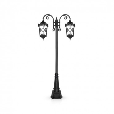 چراغ پارکی شب تاب مدل آروین با شاخه آرتا سرازیر و پایه صنوبر