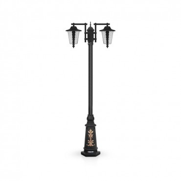 چراغ پارکی شب تاب مدل اطلس با شاخه آرکا سرازیر و پایه ارغوان