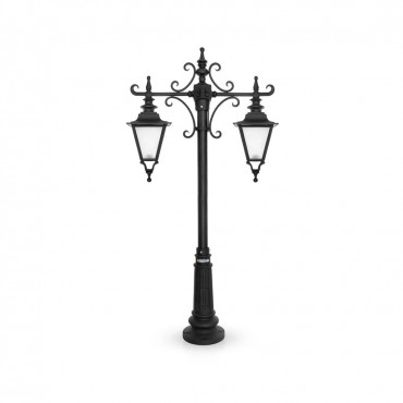 چراغ پارکی شب تاب مدل انگلیسی با شاخه باتیس سرازیر و پایه نارون