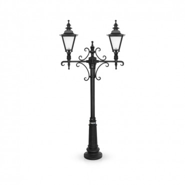 چراغ پارکی شب تاب مدل انگلیسی با شاخه باتیس سربالا و پایه نارون