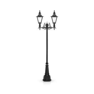 چراغ پارکی شب تاب مدل انگلیسی با شاخه رز سربالا و پایه صنوبر