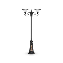 چراغ پارکی شب تاب مدل تابش با شاخه سناتور سربالا و پایه ارغوان