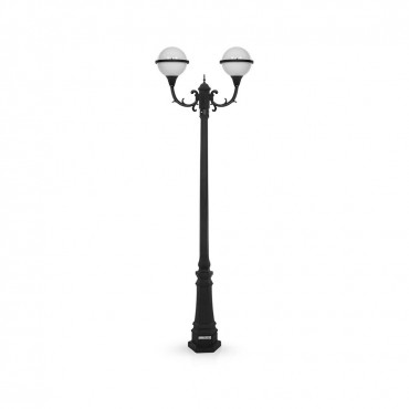 چراغ پارکی شب تاب مدل توپی با شاخه دیپلمات سربالا و پایه كاج ریختگی