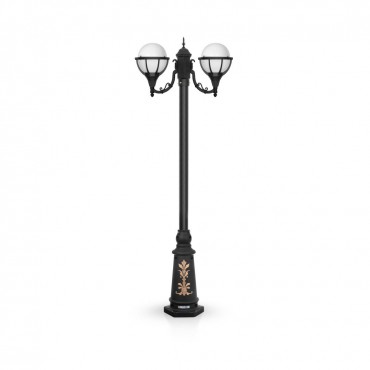 چراغ پارکی شب تاب مدل دیاموند با  شاخه کلاسیک سربالا و پایه ارغوان