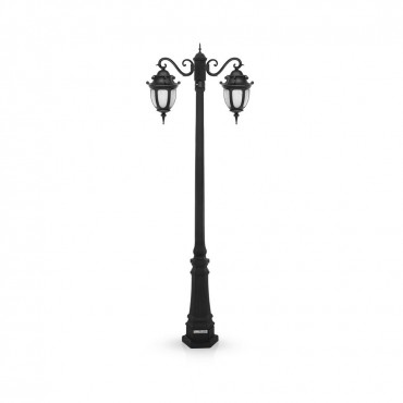 چراغ پارکی شب تاب مدل رومنا با شاخه سناتور سرازیر و پایه کاج
