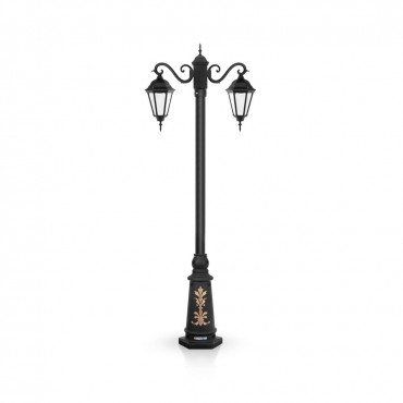 چراغ پارکی شب تاب مدل رومی با شاخه سناتور سرازیر و پایه ارغوان
