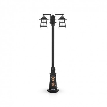 چراغ پارکی شب تاب مدل شونیز با شاخه آرکا سرازیر و پایه ارغوان