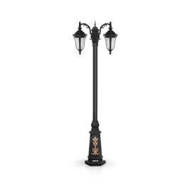 چراغ پارکی شب تاب مدل لاله با شاخه کلاسیک سرازیر و پایه ارغوان