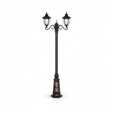 چراغ پارکی شب تاب مدل لونا با شاخه سناتور سربالا  و پایه ارغوان