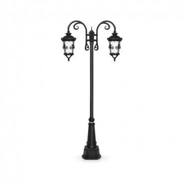 چراغ پارکی شب تاب مدل ماهنوس با شاخه آرتا سرازیر و پایه صنوبر