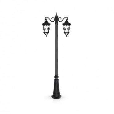 چراغ پارکی شب تاب مدل ماهنوس با شاخه سناتور سرازیر و پایه سرو