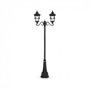 چراغ پارکی شب تاب مدل ماهنوس با شاخه سناتور سربالا و پایه صنوبر