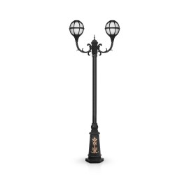 چراغ پارکی شب تاب مدل مروارید با شاخه دیپلمات سربالا و پایه ارغوان