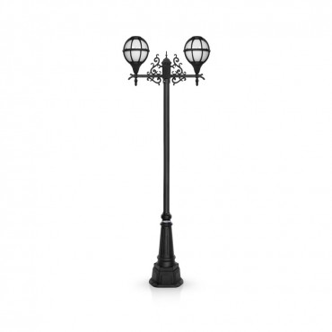 چراغ پارکی شب تاب مدل مروارید با شاخه رز سربالا و  پایه صنوبر