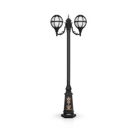 چراغ پارکی شب تاب مدل مروارید با شاخه کلاسیک سربالا و  پایه ارغوان