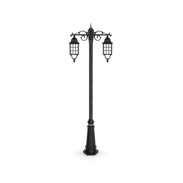 چراغ پارکی شب تاب مدل مشبک با شاخه سارینا سرازیر و پایه سرو