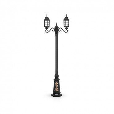 چراغ پارکی شب تاب مدل مشبک با شاخه سناتور سربالا و پایه ارغوان