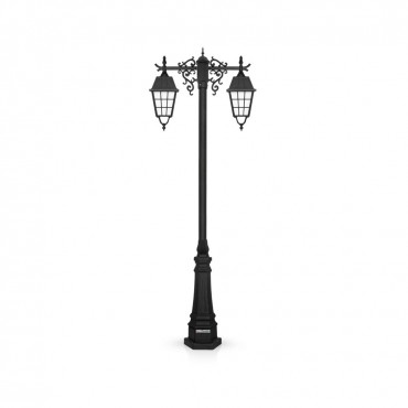 چراغ پارکی شب تاب مدل ونیز با شاخه رز سرازیر و پایه صنوبر