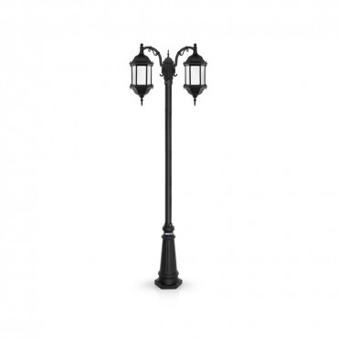 چراغ پارکی شب تاب مدل پاتریس با شاخه کلاسیک سرپایین و پایه سرو