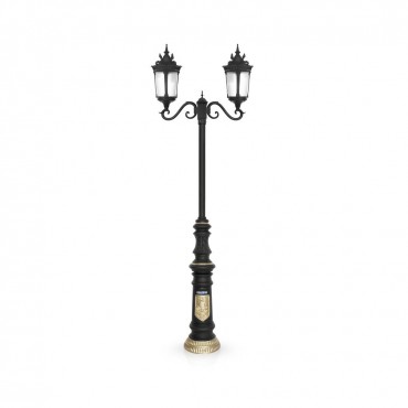 چراغ پارکی شب تاب مدل پاسارگاد با شاخه سناتور سربالا و پایه ماهان