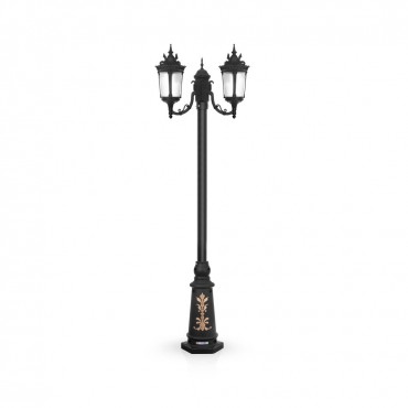 چراغ پارکی شب تاب مدل پاسارگاد با شاخه کلاسیک سربالا و پایه ارغوان